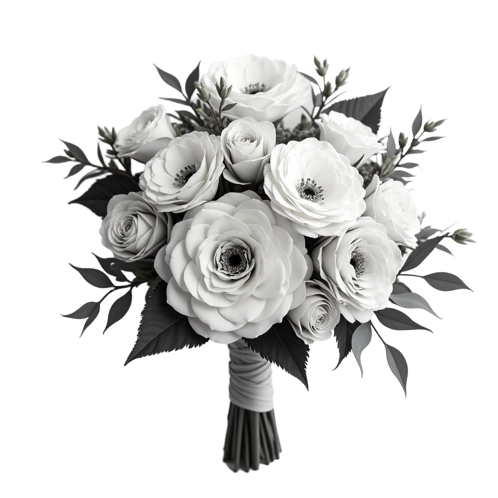 Monochrome Floral Bouquet